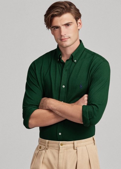 Camisa Polo Ralph Lauren Hombre Verdes - Featherweight Mesh - OYLJW3846